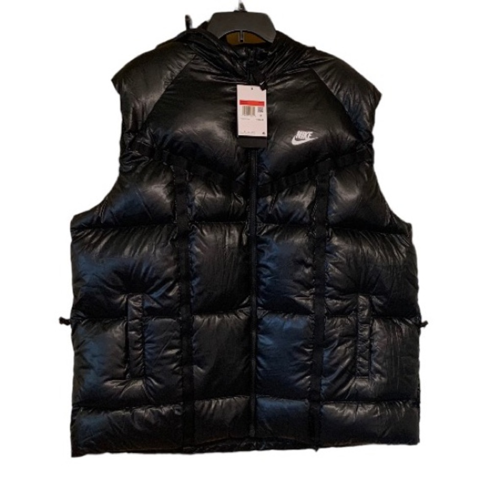 NWT Nike Sportswear Therma-Fit City Hooded Gilet Down Vest Black Womens Size L